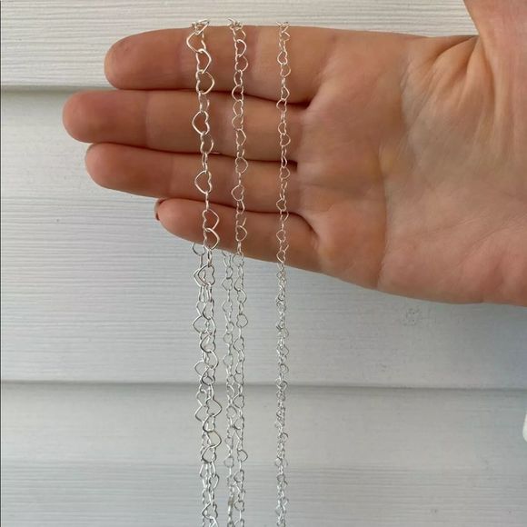 Real Solid Sterling Silver Heart Necklace — VARIOUS SIZE AVAILABLE! - Picture 5 of 5